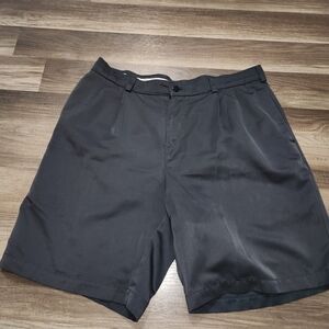 Savane Gray 100% Polyester Dress Shorts Size 33 Excellent Condition